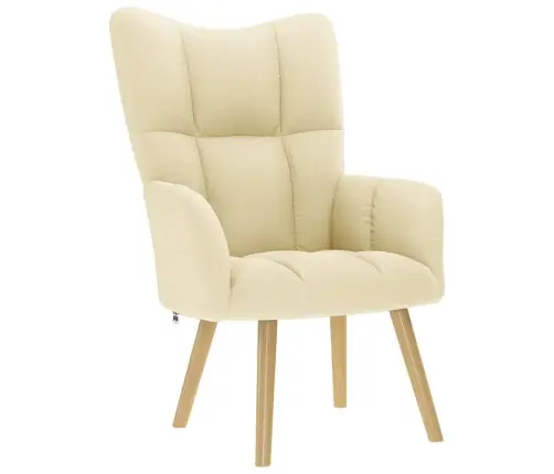 Poilsio Kėdė Su Pakoja, Kreminės Spalvos, Audinys