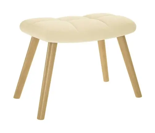 Poilsio Kėdė Su Pakoja, Kreminės Spalvos, Audinys