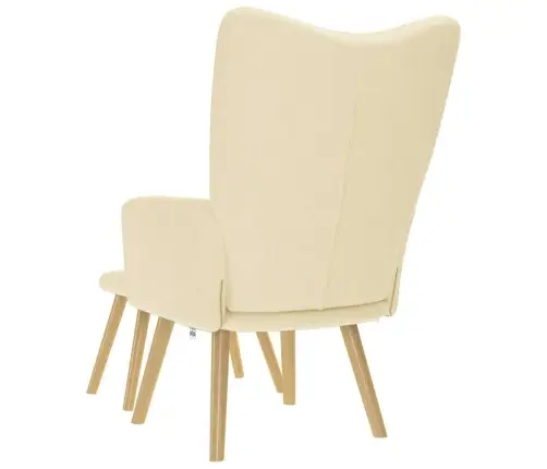 Poilsio Kėdė Su Pakoja, Kreminės Spalvos, Audinys