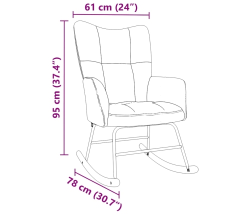 Šūpuļkrēsls Cloud Grey Fabric Vidaxl