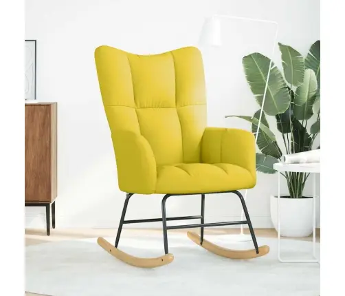 Šūpuļkrēsls Gaiši Dzeltens Audums Vidaxl