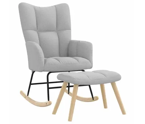 Supama Kėdė Su Footstool Cloud Grey Audiniu