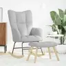 Supama Kėdė Su Footstool Cloud Grey Audiniu