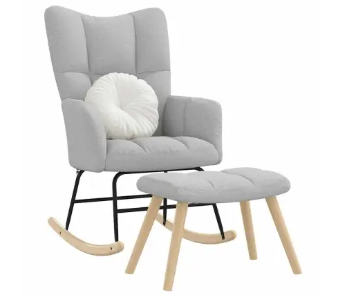 Supama Kėdė Su Footstool Cloud Grey Audiniu