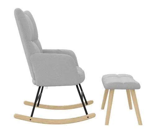 Supama Kėdė Su Footstool Cloud Grey Audiniu