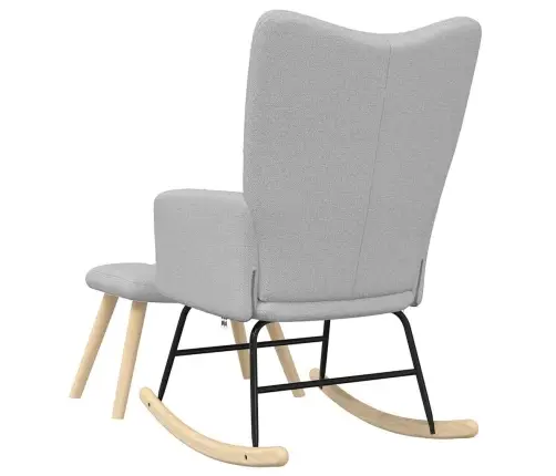 Supama Kėdė Su Footstool Cloud Grey Audiniu