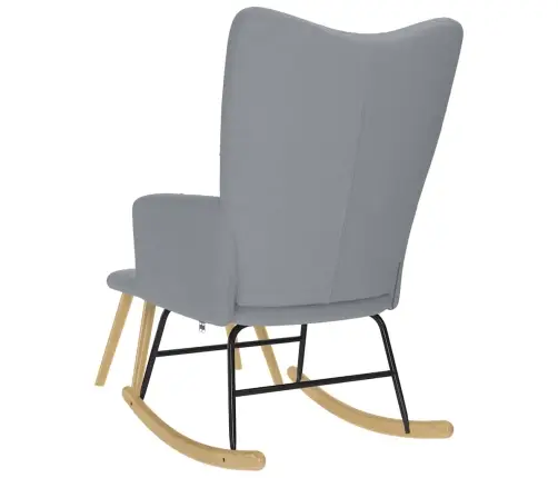 Šūpuļkrēsls Ar Kājsoliņu, Gaiši Pelēks Audums Vidaxl