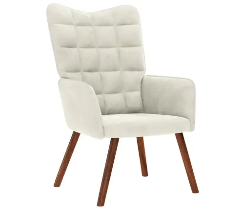 Poilsio Kėdė, Kreminės Spalvos, Aksomas Poilsio Kėdė, Kreminės Spalvos, Aksomas