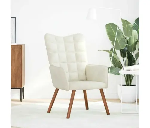 Poilsio Kėdė, Kreminės Spalvos, Aksomas Poilsio Kėdė, Kreminės Spalvos, Aksomas