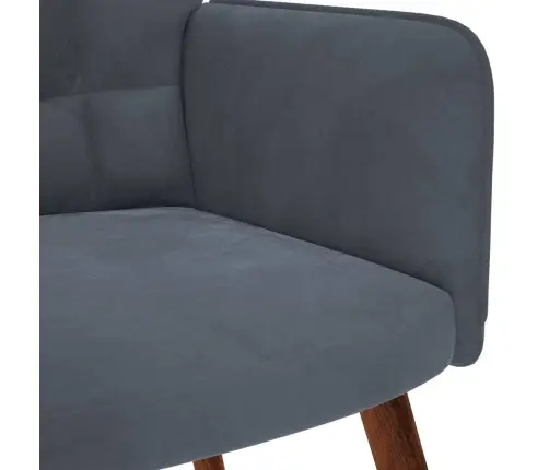 Lõõgastustool Taburetiga, Tumehall Samet Lõõgastustool Taburetiga, Tumehall Samet