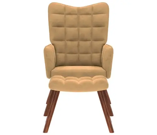 Atpūtas Krēsls Ar Kājsoliņu, Brūns Samts Vidaxl