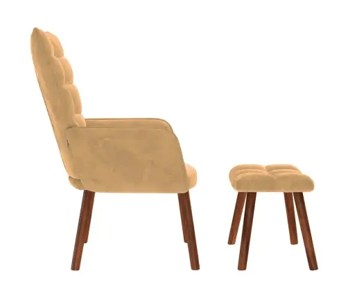 Atpūtas Krēsls Ar Kājsoliņu, Brūns Samts Vidaxl