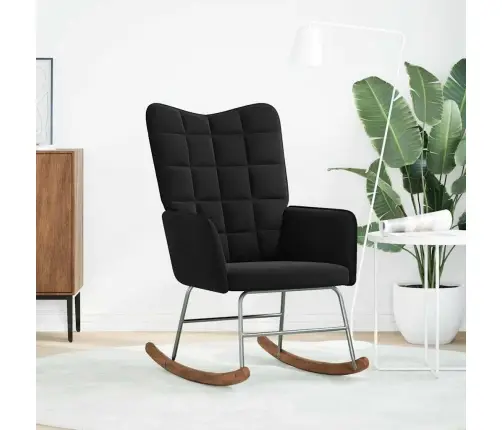 Šūpuļkrēsls, Melns Samts Vidaxl