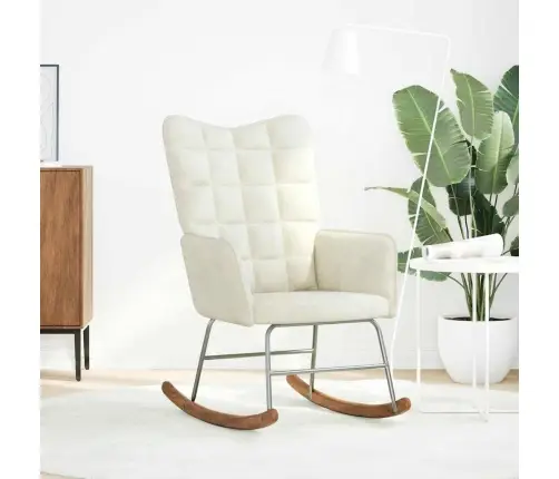 Šūpuļkrēsls, Krēmkrāsas Samts Vidaxl