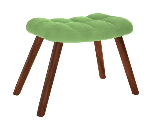 Supama Kėdė Su Taburete Light Green Velvet