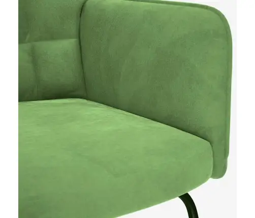 Supama Kėdė Su Taburete Light Green Velvet