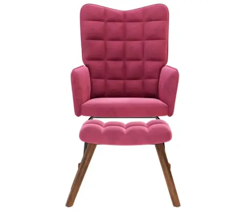 Šūpuļkrēsls Ar Stool Wine Red Velvet Vidaxl