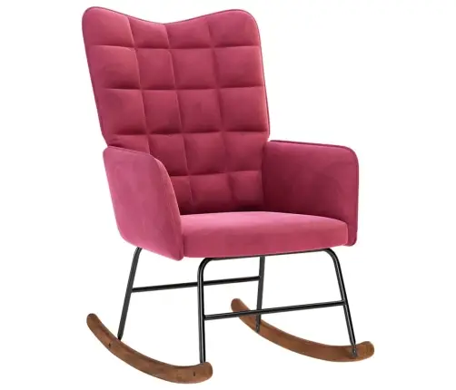 Šūpuļkrēsls Ar Stool Wine Red Velvet Vidaxl