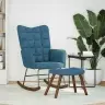 Šūpuļkrēsls Ar Izkārnījumiem Blue Velvet Vidaxl