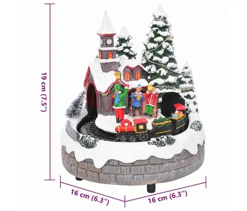 Ziemassvētku Galda Dekors Daudzkrāsains 16 X 16 X 19 Cm Sveķi Vidaxl