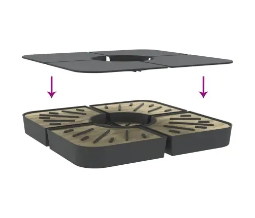 4 Gab. Saulessarga Bāzes Komplekts Krustveida 100 Kg Pp Vidaxl