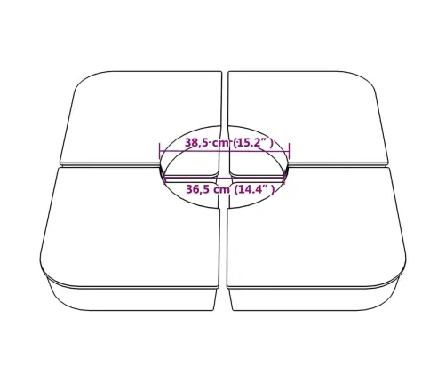 4 Gab. Saulessarga Bāzes Komplekts Krustveida 100 Kg Pp Vidaxl