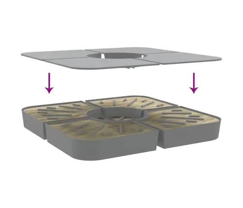 4 Gab. Saulessarga Bāzes Komplekts Krustveida 100 Kg Pp Vidaxl