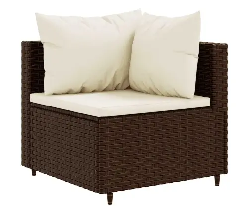 6-Osaline Aiamööbli Komplekt Patjadega, Pruun, Polürotang