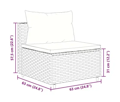 8-Osaline Aiamööbli Komplekt Patjadega, Must, Polürotang