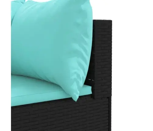 9-Osaline Aiamööbli Komplekt Patjadega, Must, Polürotang