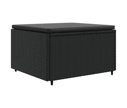 6-Osaline Aiamööblikomplekt Patjadega, Polürotang, Must