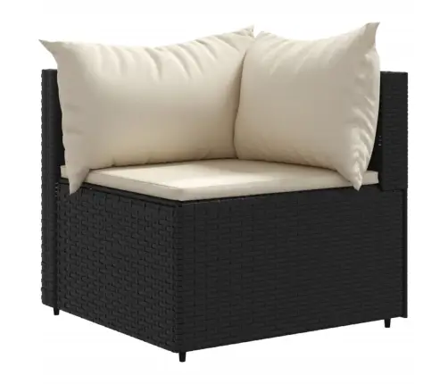 Sodo Komplektas Su Pagalvėlėmis, 4 Dalių, Juodas, Poliratanas