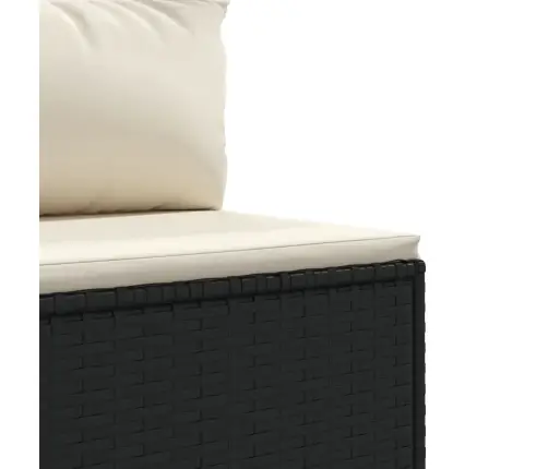 Sodo Komplektas Su Pagalvėlėmis, 4 Dalių, Juodas, Poliratanas