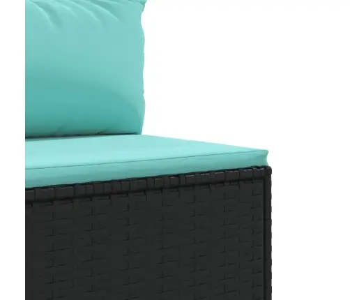 4-Osaline Aiamööblikomplekt Patjadega, Must, Polürotang