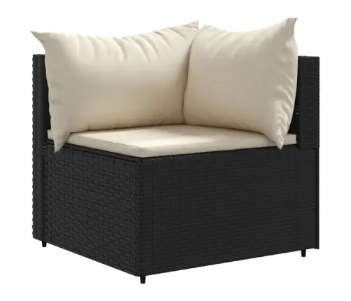 5-Daļīgs Dārza Mēbeļu Komplekts Ar Matračiem, Pe Pinums, Melns Vidaxl