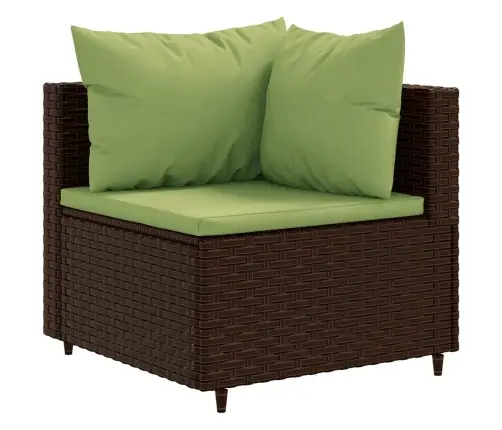 Sodo Komplektas Su Pagalvėlėmis, 5 Dalių, Rudas, Poliratanas