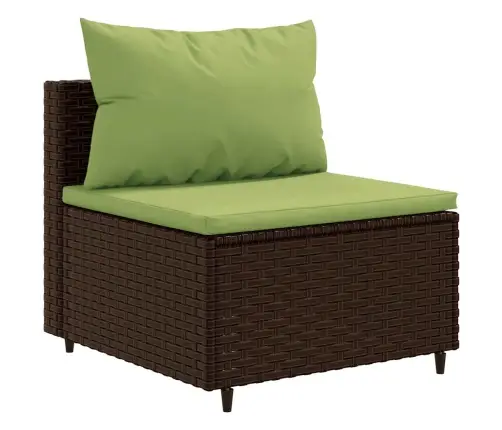 Sodo Komplektas Su Pagalvėlėmis, 5 Dalių, Rudas, Poliratanas