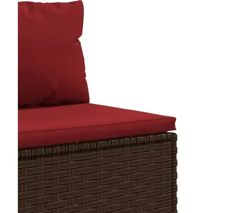 Sodo Komplektas Su Pagalvėlėmis, 6 Dalių, Rudas, Poliratanas