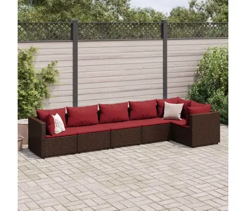 6-Daļīgs Dārza Atpūtas Mēbeļu Komplekts, Brūna Pe Rotangpalma Vidaxl