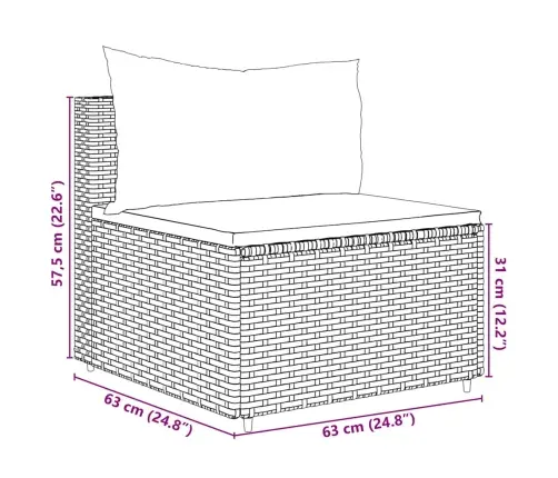 7-Daļīgs Dārza Mēbeļu Komplekts Ar Matračiem, Pe Rotangpalma Vidaxl