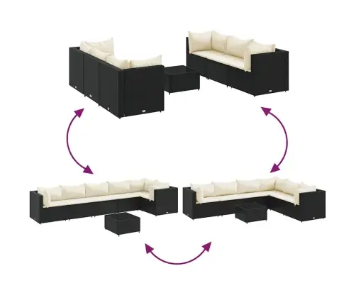 7-Daļīgs Dārza Mēbeļu Komplekts Ar Matračiem, Pe Rotangpalma Vidaxl