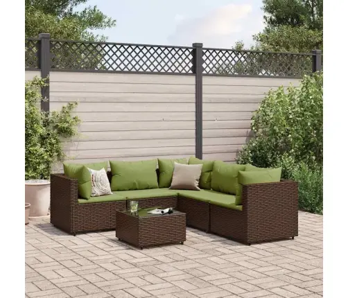 6-Daļīgs Dārza Atpūtas Mēbeļu Komplekts, Brūna Pe Rotangpalma Vidaxl