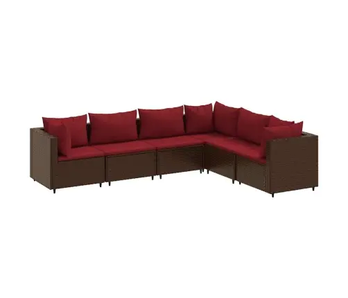 6-Daļīgs Dārza Atpūtas Mēbeļu Komplekts, Brūna Pe Rotangpalma Vidaxl