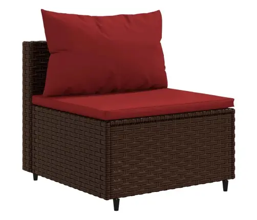 6-Osaline Aiamööbli Komplekt Patjadega, Pruun, Polürotang