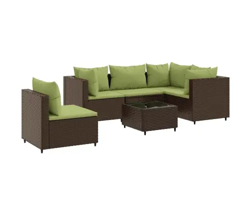 6-Daļīgs Dārza Atpūtas Mēbeļu Komplekts, Brūna Pe Rotangpalma Vidaxl