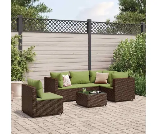 6-Daļīgs Dārza Atpūtas Mēbeļu Komplekts, Brūna Pe Rotangpalma Vidaxl