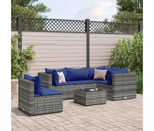 6-Daļīgs Dārza Atpūtas Mēbeļu Komplekts, Pelēka Pe Rotangpalma Vidaxl