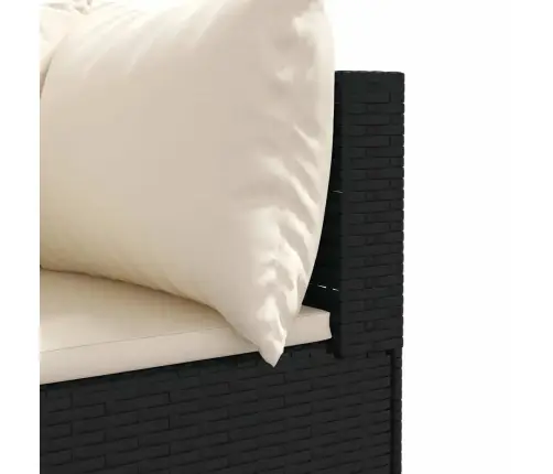 Sodo Komplektas Su Pagalvėlėmis, 7 Dalių, Juodas, Poliratanas