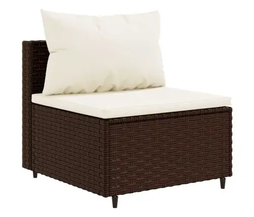 7-Daļīgs Dārza Atpūtas Mēbeļu Komplekts, Brūna Pe Rotangpalma Vidaxl