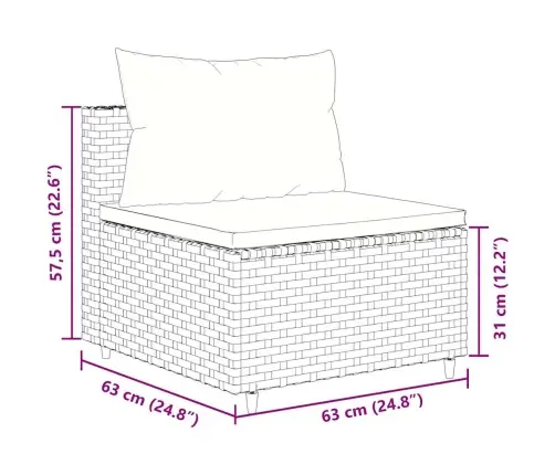 7-Osaline Aiamööbli Komplekt Patjadega, Must, Polürotang